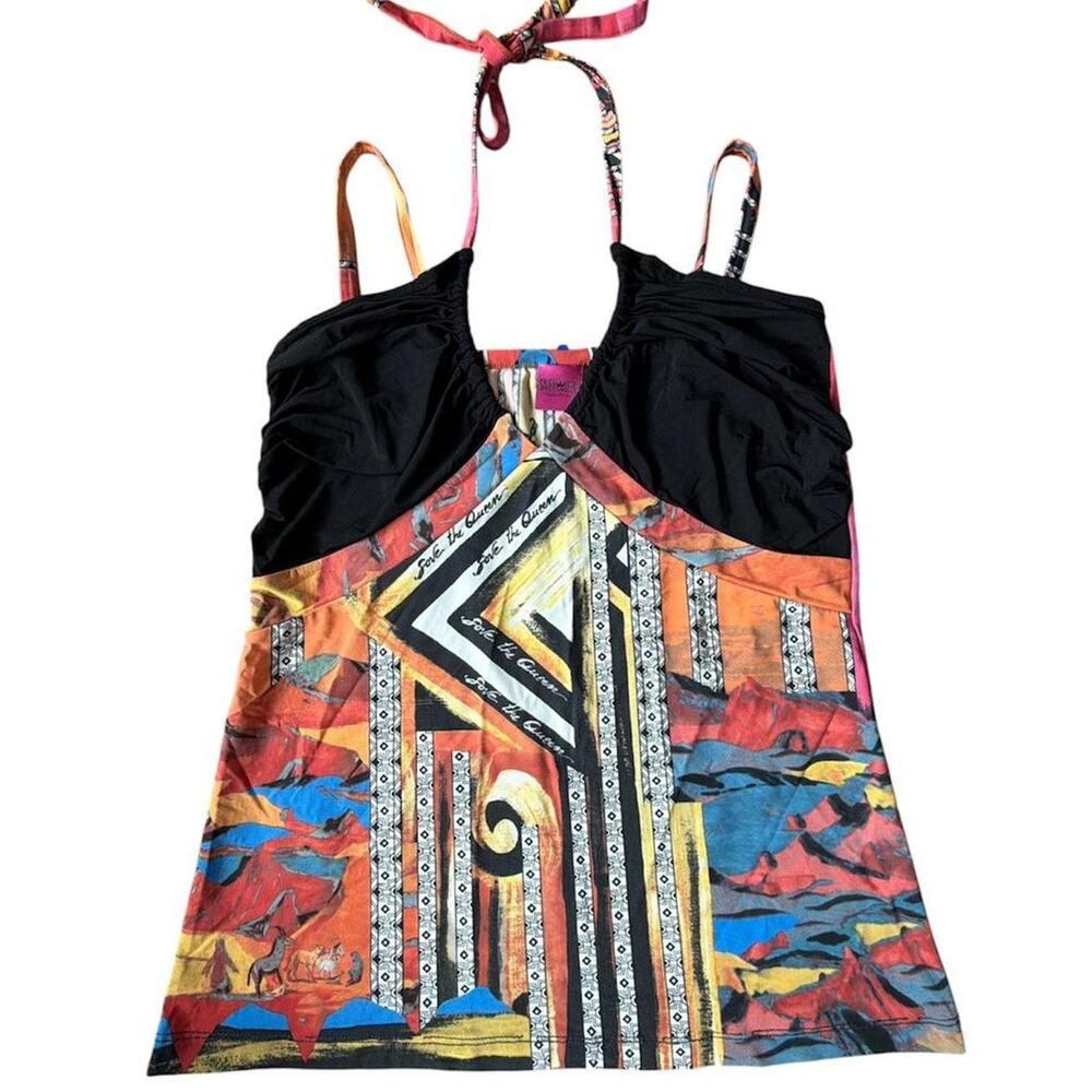 Save the queen multicolored halter